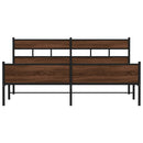 vidaXL barna tölgy színű fém ágykeret matrac nélkül 193 x 203 cm