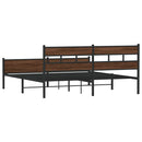 vidaXL barna tölgy színű fém ágykeret matrac nélkül 193 x 203 cm