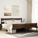 vidaXL barna tölgy színű fém ágykeret matrac nélkül 193 x 203 cm