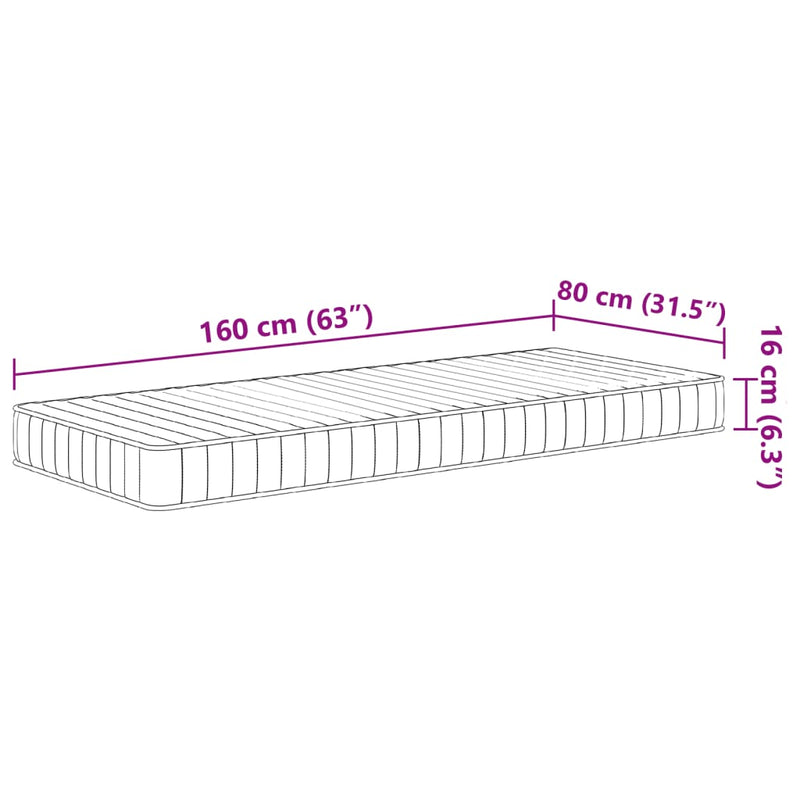 vidaXL közepesen puha habmatrac gyerekeknek 80 x 160 cm