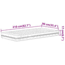 vidaXL fehér H2/H3 keménységű habmatrac 90 x 210 cm