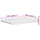 vidaXL fehér H2/H3 keménységű habmatrac 140 x 210 cm