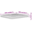 vidaXL fehér H2/H3 keménységű habmatrac 180 x 220 cm