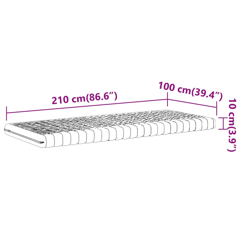 vidaXL fehér 7 zónás 20 ILD keménységű habmatrac 100 x 210 cm