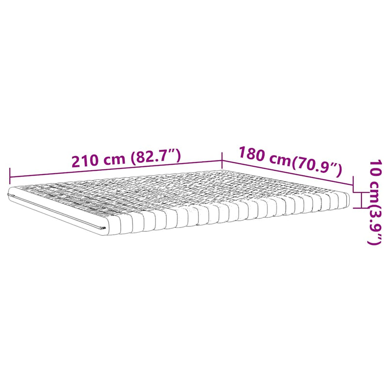 vidaXL fehér 7 zónás 20 ILD keménységű habmatrac 180 x 210 cm