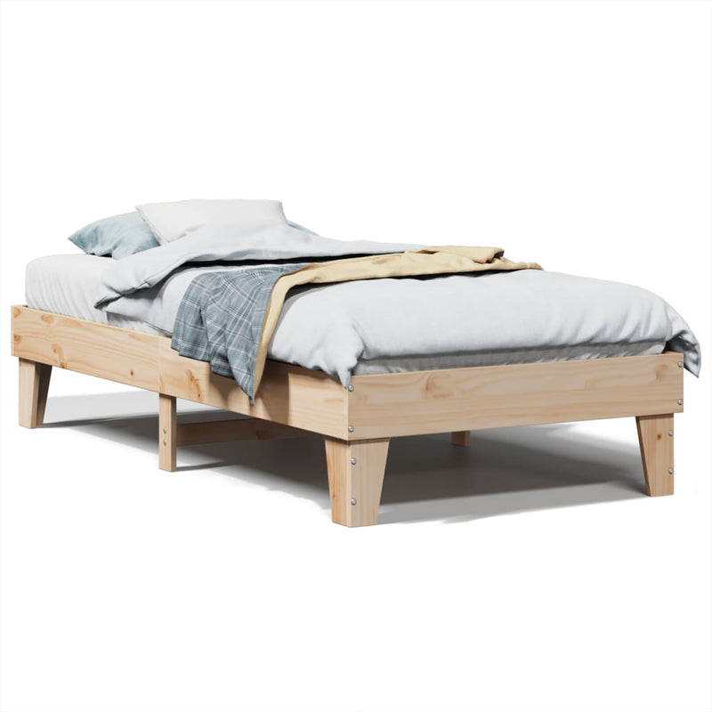 vidaXL tömör fenyőfa ágy matrac nélkül 90 x 200 cm