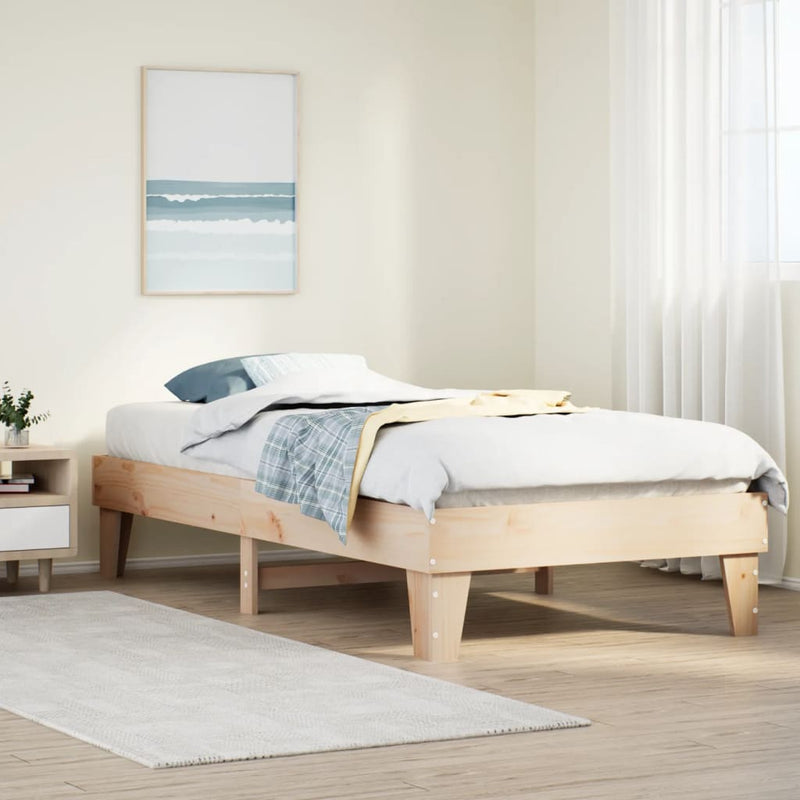 vidaXL tömör fenyőfa ágy matrac nélkül 90 x 200 cm