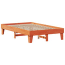 vidaXL viaszbarna tömör fenyőfa ágy matrac nélkül 135 x 190 cm