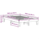 vidaXL viaszbarna tömör fenyőfa ágy matrac nélkül 135 x 190 cm