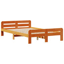 vidaXL viaszbarna tömör fenyőfa ágy matrac nélkül 135 x 190 cm