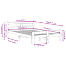 vidaXL viaszbarna tömör fenyőfa ágy matrac nélkül 135 x 190 cm