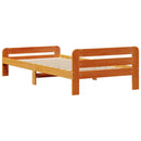 vidaXL viaszbarna tömör fenyőfa ágy matrac nélkül 75 x 190 cm