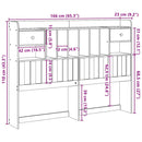 vidaXL tömör fenyőfa fejtámla tárolóval 180 cm