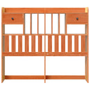 vidaXL viaszbarna tömör fenyőfa fejtámla tárolóval 120 cm