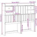 vidaXL viaszbarna tömör fenyőfa fejtámla tárolóval 120 cm