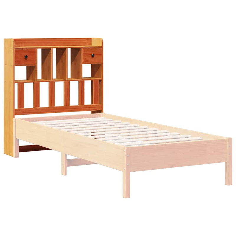 vidaXL viaszbarna tömör fenyőfa fejtámla tárolóval 90 cm