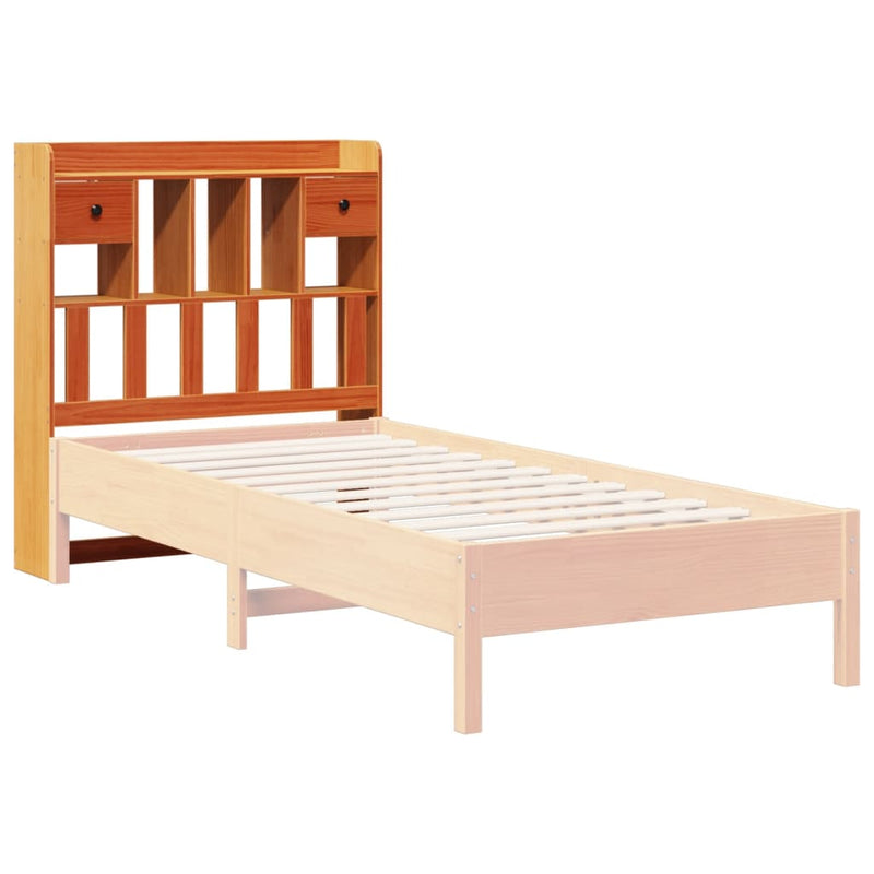 vidaXL viaszbarna tömör fenyőfa fejtámla tárolóval 75 cm