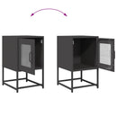 vidaXL fekete hidegen hengerelt acél éjjeliszekrény 36x39x60,5 cm