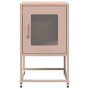 vidaXL rózsaszín hidegen hengerelt acél éjjeliszekrény 36x39x60,5cm