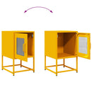 vidaXL mustársárga hidegen hengerelt acél éjjeliszekrény 36x39x60,5 cm