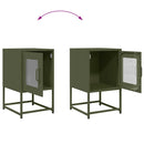 vidaXL olívazöld hidegen hengerelt acél éjjeliszekrény 36x39x60,5 cm