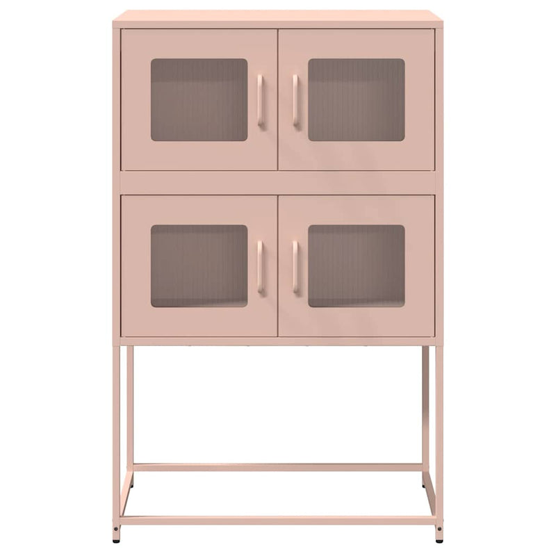 vidaXL Highboard rózsaszín 68x39x107 cm Acél