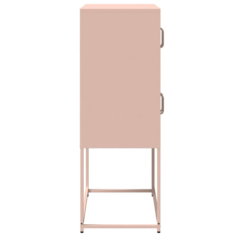 vidaXL Highboard rózsaszín 68x39x107 cm Acél