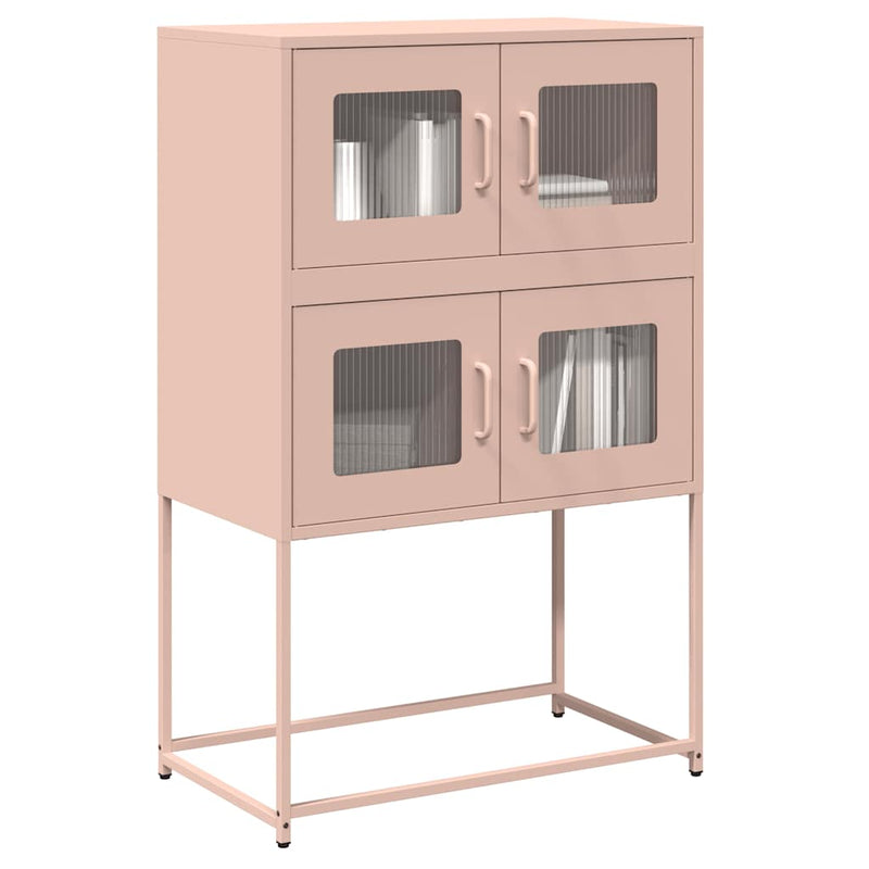 vidaXL Highboard rózsaszín 68x39x107 cm Acél