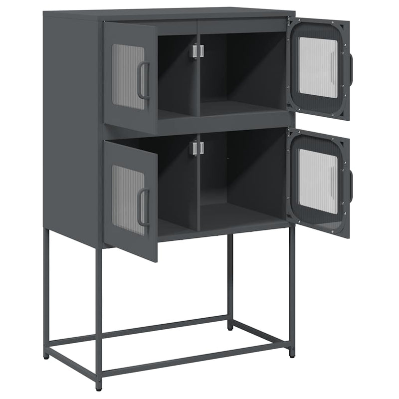 vidaXL Highboard antracit 68x39x107 cm Acél