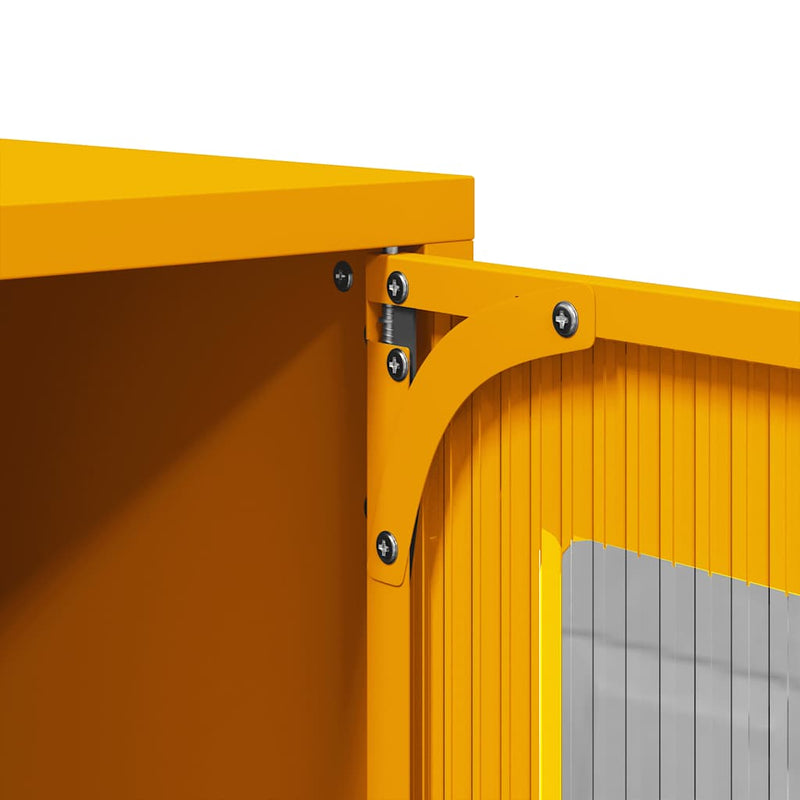 vidaXL Highboard Mustársárga 68x39x107 cm Acél