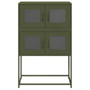 vidaXL Highboard olívazöld 68x39x107 cm Acél