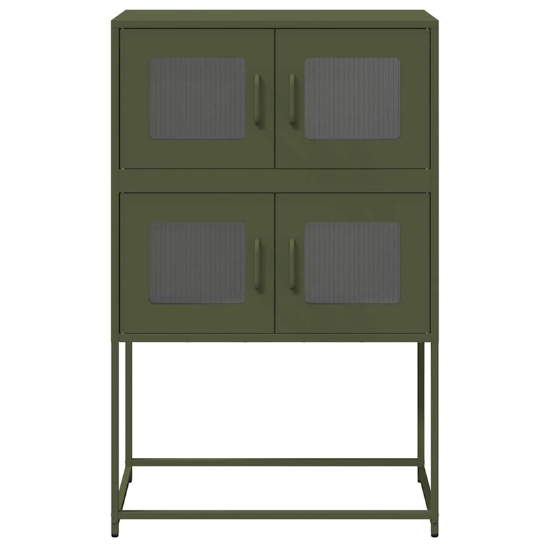 vidaXL Highboard olívazöld 68x39x107 cm Acél