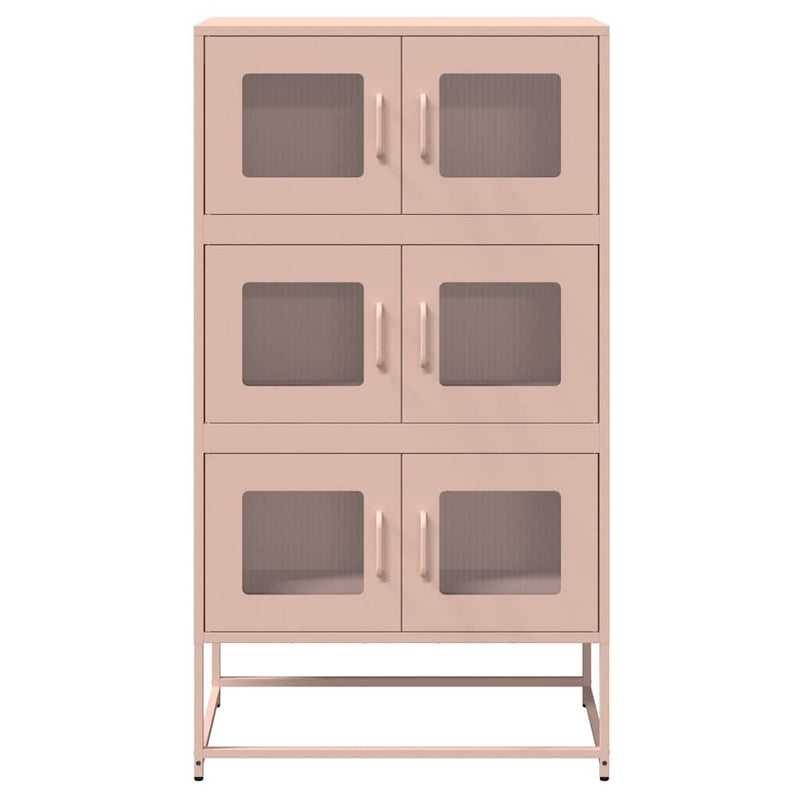 vidaXL Highboard rózsaszín 68x39x123 cm Acél