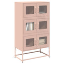 vidaXL Highboard rózsaszín 68x39x123 cm Acél