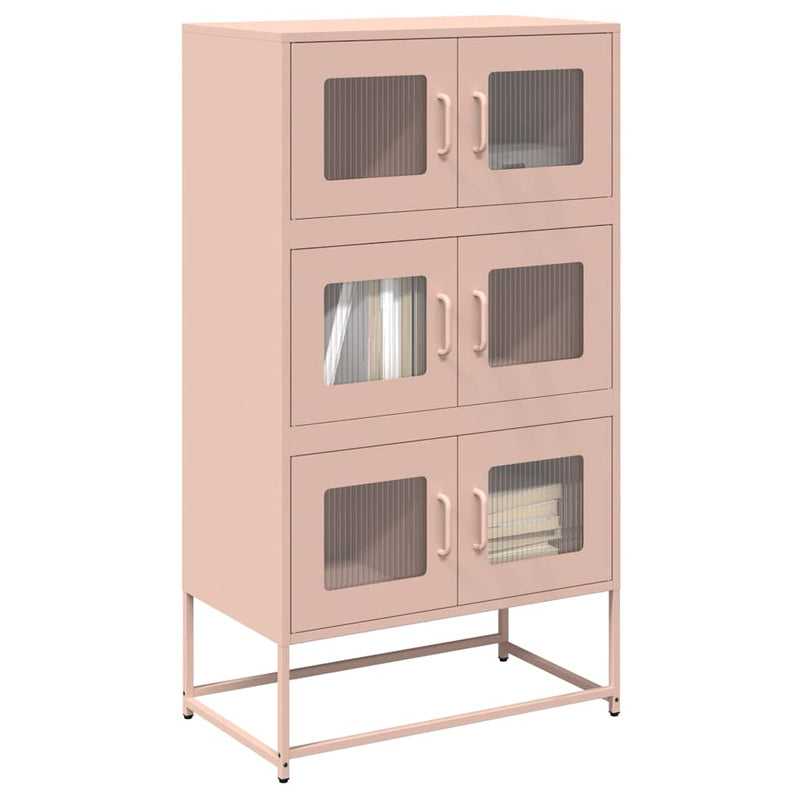 vidaXL Highboard rózsaszín 68x39x123 cm Acél