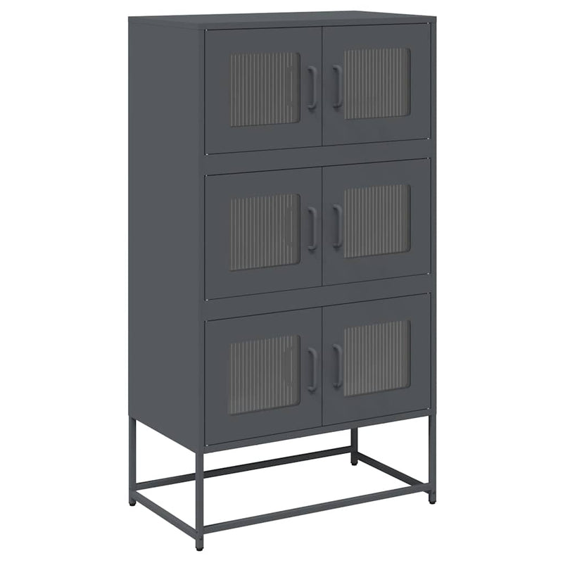 vidaXL Highboard antracit 68x39x123 cm Acél
