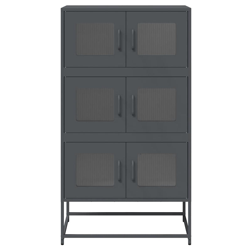vidaXL Highboard antracit 68x39x123 cm Acél