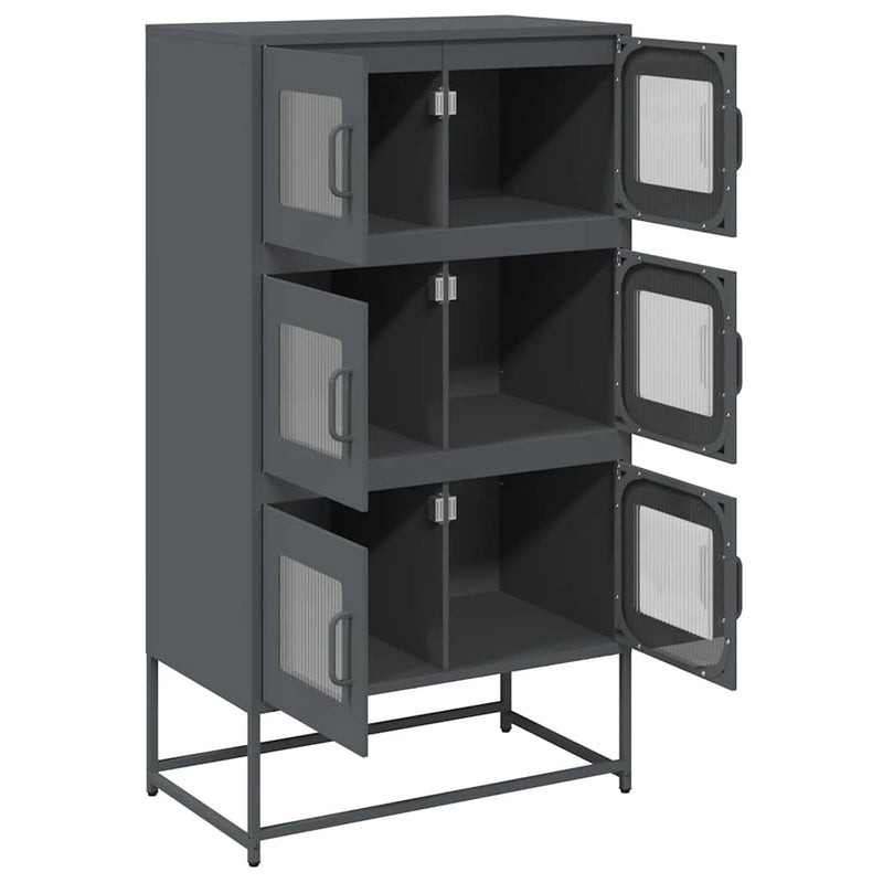 vidaXL Highboard antracit 68x39x123 cm Acél