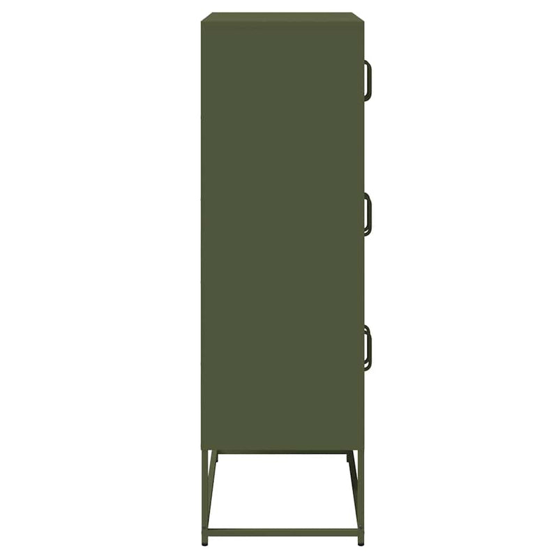 vidaXL Highboard olívazöld 68x39x123 cm Acél