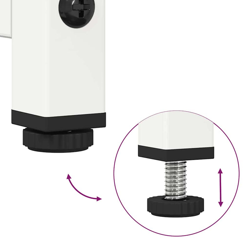 vidaXL Magastábla Fehér 68x39x123 cm Acél