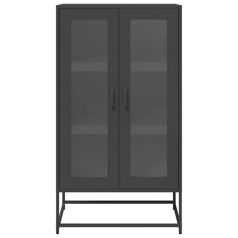 vidaXL Magastábla Fekete 68x39x123 cm Acél