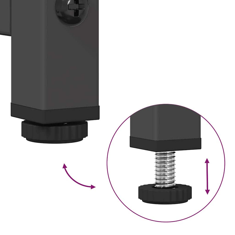 vidaXL Magastábla Fekete 68x39x123 cm Acél