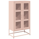 vidaXL Highboard rózsaszín 68x39x123 cm Acél
