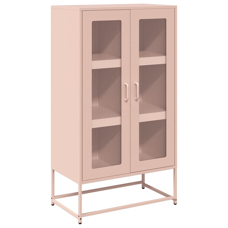 vidaXL Highboard rózsaszín 68x39x123 cm Acél