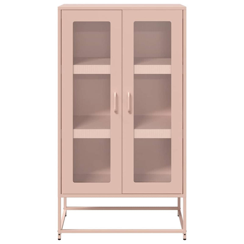 vidaXL Highboard rózsaszín 68x39x123 cm Acél