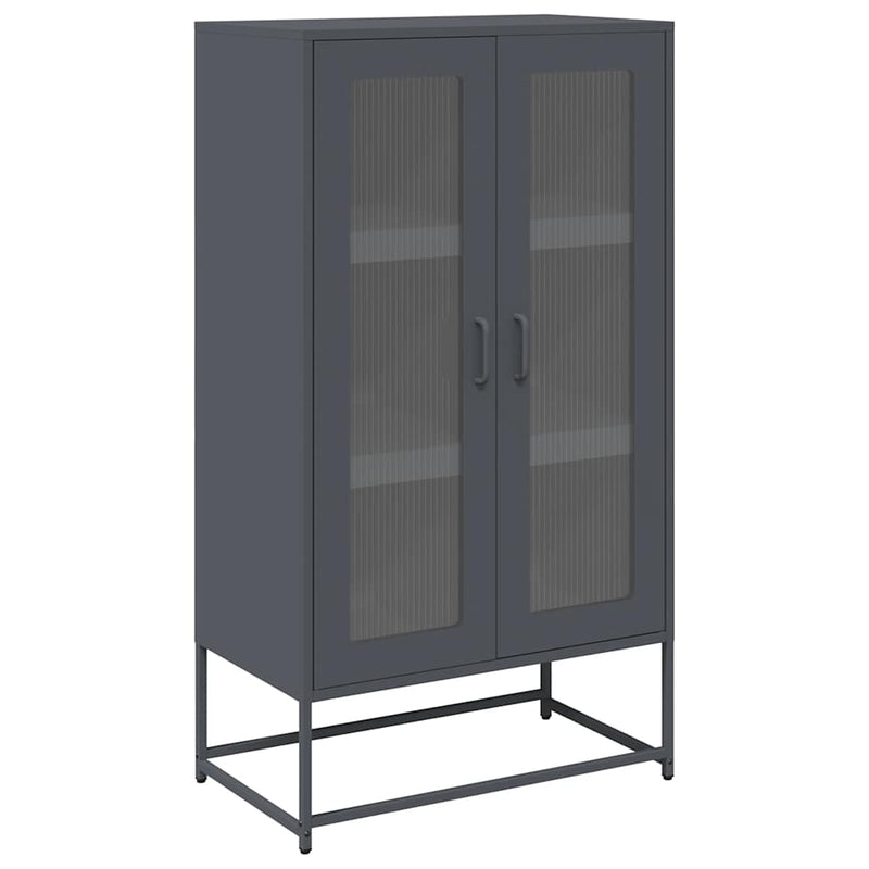 vidaXL Highboard antracit 68x39x123 cm Acél