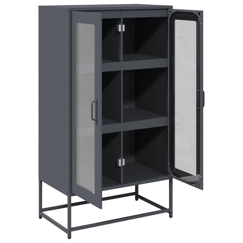 vidaXL Highboard antracit 68x39x123 cm Acél