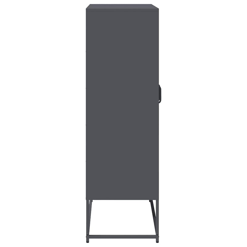 vidaXL Highboard antracit 68x39x123 cm Acél