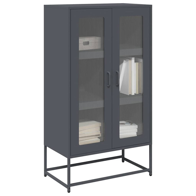 vidaXL Highboard antracit 68x39x123 cm Acél