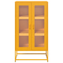 vidaXL Highboard Mustársárga 68x39x123 cm Acél